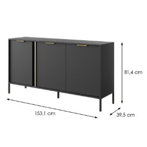 Obrazek Komoda LARS 153 3D Antracyt