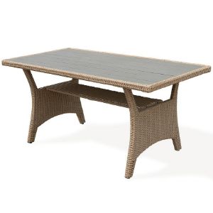 Obrazek Narożnik technorattanowy Stockholm Natural z wysokim stołem polywood