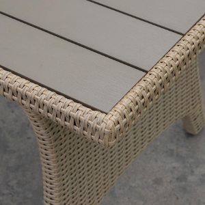 Obrazek Narożnik technorattanowy Stockholm Natural z wysokim stołem polywood