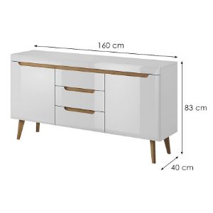 Obrazek Komoda NORDI NKSZ160 biały