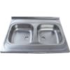Obrazek Zlewozmywak stalowy dwukomorowy 80/60 GŁ.-1009272 plus Syfon 