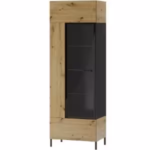 Obrazek Witryna 1D L/P Lucas 10 Dąb Artisan/Czarny Mat