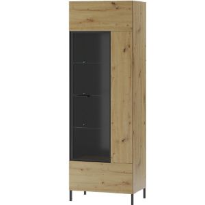 Obrazek Witryna 1D L/P Lucas 10 Dąb Artisan/Czarny Mat