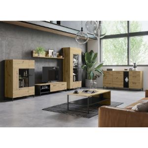 Obrazek Witryna 1D L/P Lucas 10 Dąb Artisan/Czarny Mat