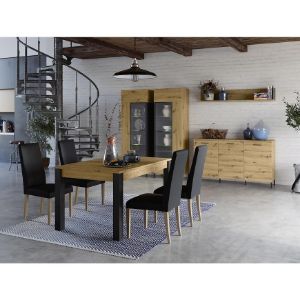 Obrazek Szafka RTV Lucas 25 Dąb Artisan/Czarny Mat