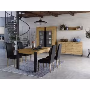 Obrazek Szafa 2S Lucas 70 Artisan/Czarny Mat