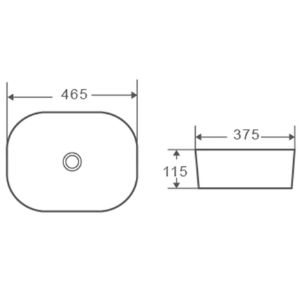 Obrazek Umywalka nablatowa Jamez 46x37