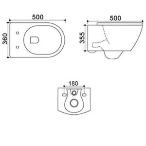 Obrazek Miska zawieszana Hexx Rimless z deską wolnoopadającą