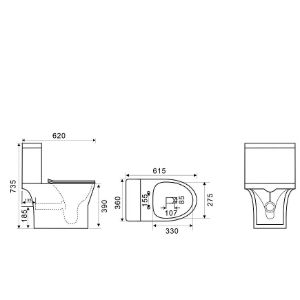 Obrazek Kompakt bezkołnierzowy Habari z deską wolnoopadającą