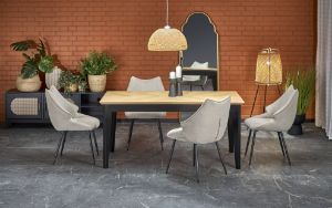 Obrazek Stół rozkładany Venissi dąb naturalny/czarny