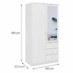 Obrazek Szafa Siena D2 biały / lustro