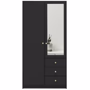 Obrazek Szafa Siena D2 czarny / lustro