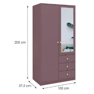 Obrazek Szafa Siena 2 D2 śliwka / lustro