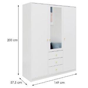 Obrazek Szafa Siena D3 biały / lustro