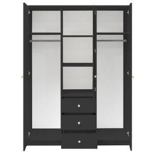 Obrazek Szafa Siena D3 czarny / lustro