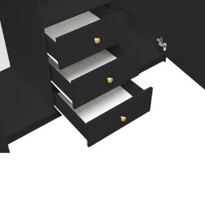 Obrazek Szafa Siena D3 czarny / lustro