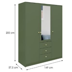 Obrazek Szafa Siena 2 D3 butelkowa zieleń / lustro