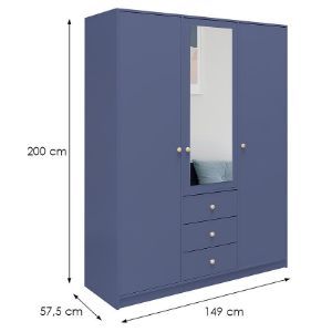 Obrazek Szafa Siena 2 D3 zgaszony błękit / lustro
