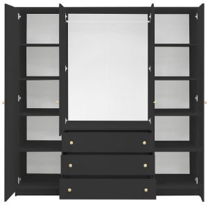 Obrazek Szafa Siena D4 czarny / lustro