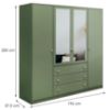 Obrazek Szafa Siena 2 D4 butelkowa zieleń / lustro