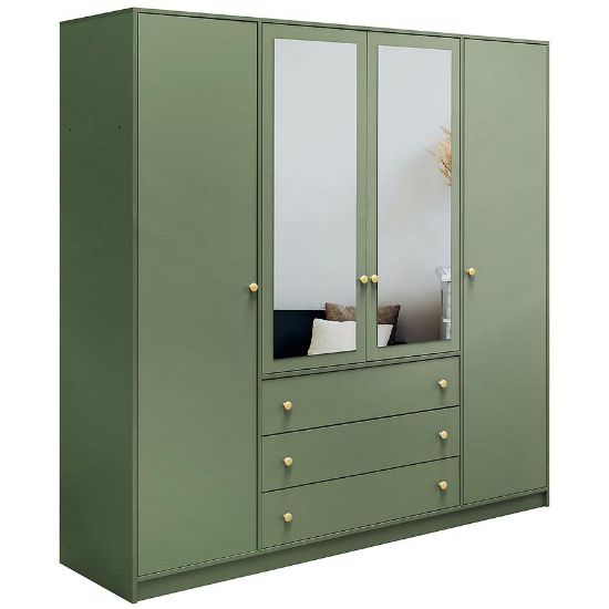 Obrazek Szafa Siena 2 D4 butelkowa zieleń / lustro