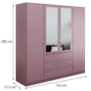 Obrazek Szafa Siena 2 D4 śliwka / lustro