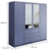 Obrazek Szafa Siena 2 D4 zgaszony błękit / lustro