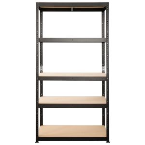 Obrazek Regał metalowy magazynowy czarny 179x80x40cm – 5 półek/200kg