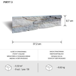 Obrazek Kamień betonowy Piryt 3 Gray