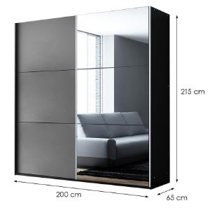 Obrazek Szafa Vigo 200 grafit / lustro