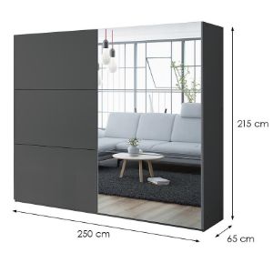 Obrazek Szafa Vigo 250 grafit / lustro