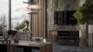 Obrazek Stolik RTV Vasco 1 orzechowy/czarny