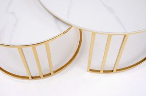 Obrazek Ława Mara 3 biały marmur/złoty