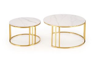 Obrazek Ława Mara 3 biały marmur/złoty