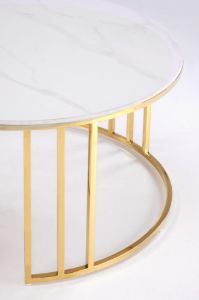 Obrazek Ława Mara 3 biały marmur/złoty