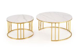 Obrazek Ława Mara 3 biały marmur/złoty