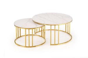 Obrazek Ława Mara 3 biały marmur/złoty