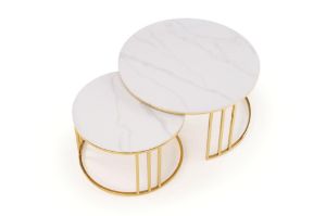 Obrazek Ława Mara 3 biały marmur/złoty