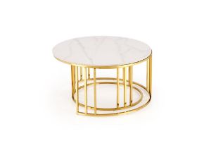 Obrazek Ława Mara 3 biały marmur/złoty