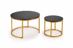 Obrazek Ława Ola czarny marmur/złoty