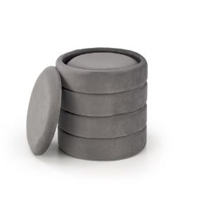 Obrazek Zestaw 2 puf Schrimp popielaty