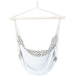 Obrazek Hamak ogrodowy fotel brazylijski biało-czarny