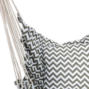 Obrazek Hamak ogrodowy fotel brazylijski biało-czarny