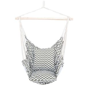 Obrazek Hamak ogrodowy fotel brazylijski biało-czarny