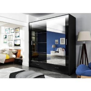 Obrazek Szafa Marsylia 203 czarny połysk/czarny