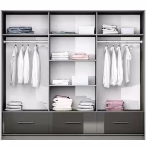 Obrazek Szafa Marsylia 250 czarny połysk/czarny