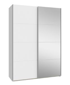 Obrazek Szafa dwudrzwiowa z lustrem Ossett 150 SHMS72414 biały mat
