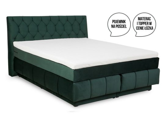 Obrazek Łóżko Luxuria 160 ciemny zielony