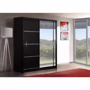 Obrazek SZAFA VISTA 150 CZARNY/LUSTRO