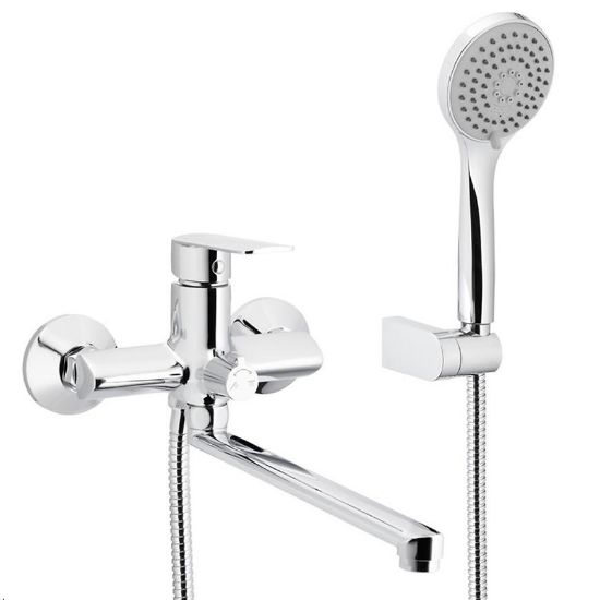 Obrazek Bateria wannowo umywalkowa Agat z natryskiem w kpl